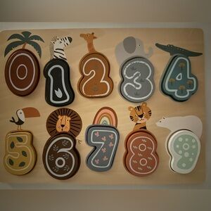 Wooden Number Animal-theme Puzzle
